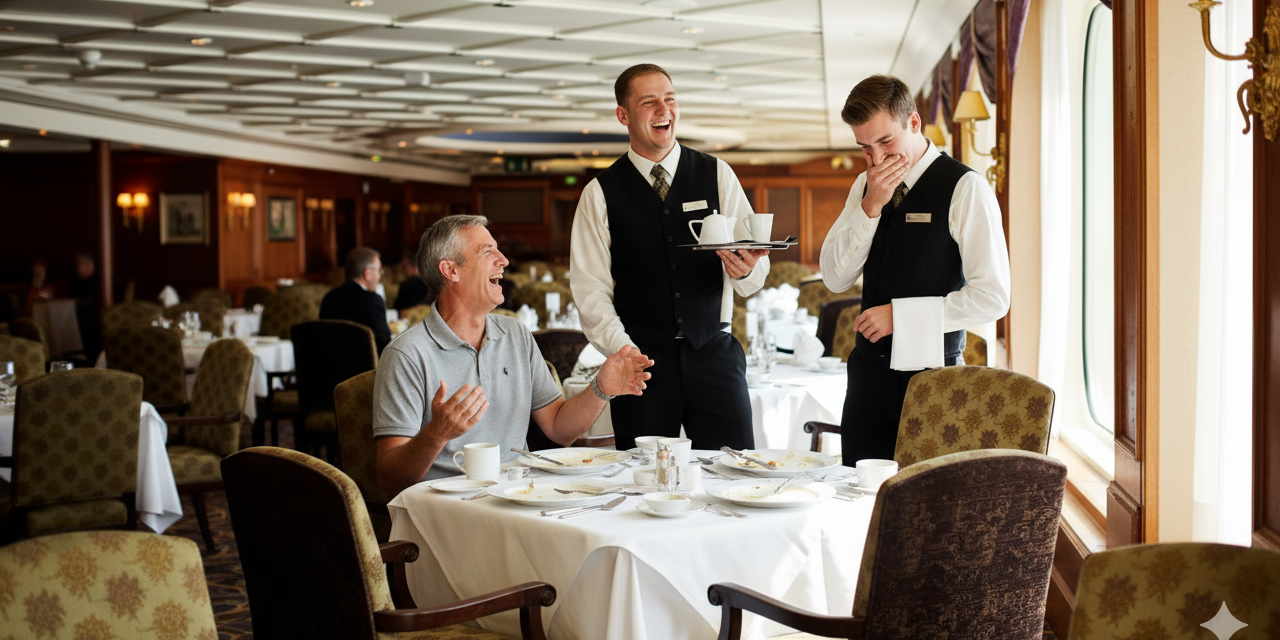 waiters laughing