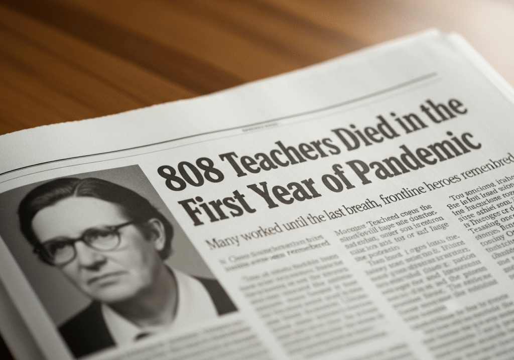 newspaper reports teacher deaths