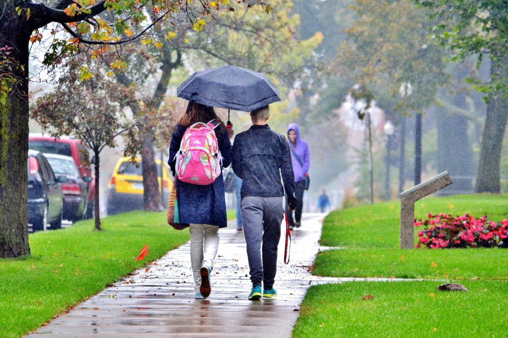 students returning to school after the storm