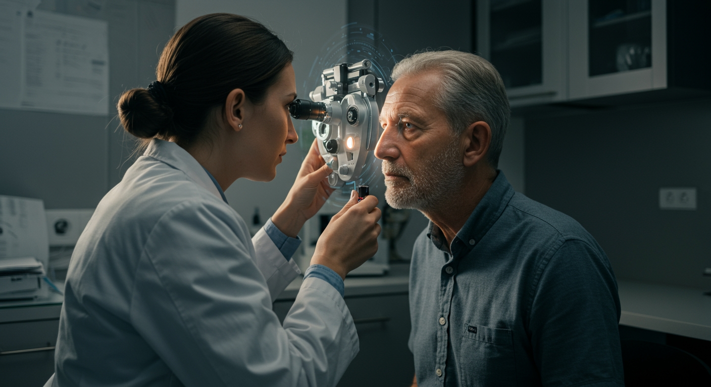 visiting an eye doctor