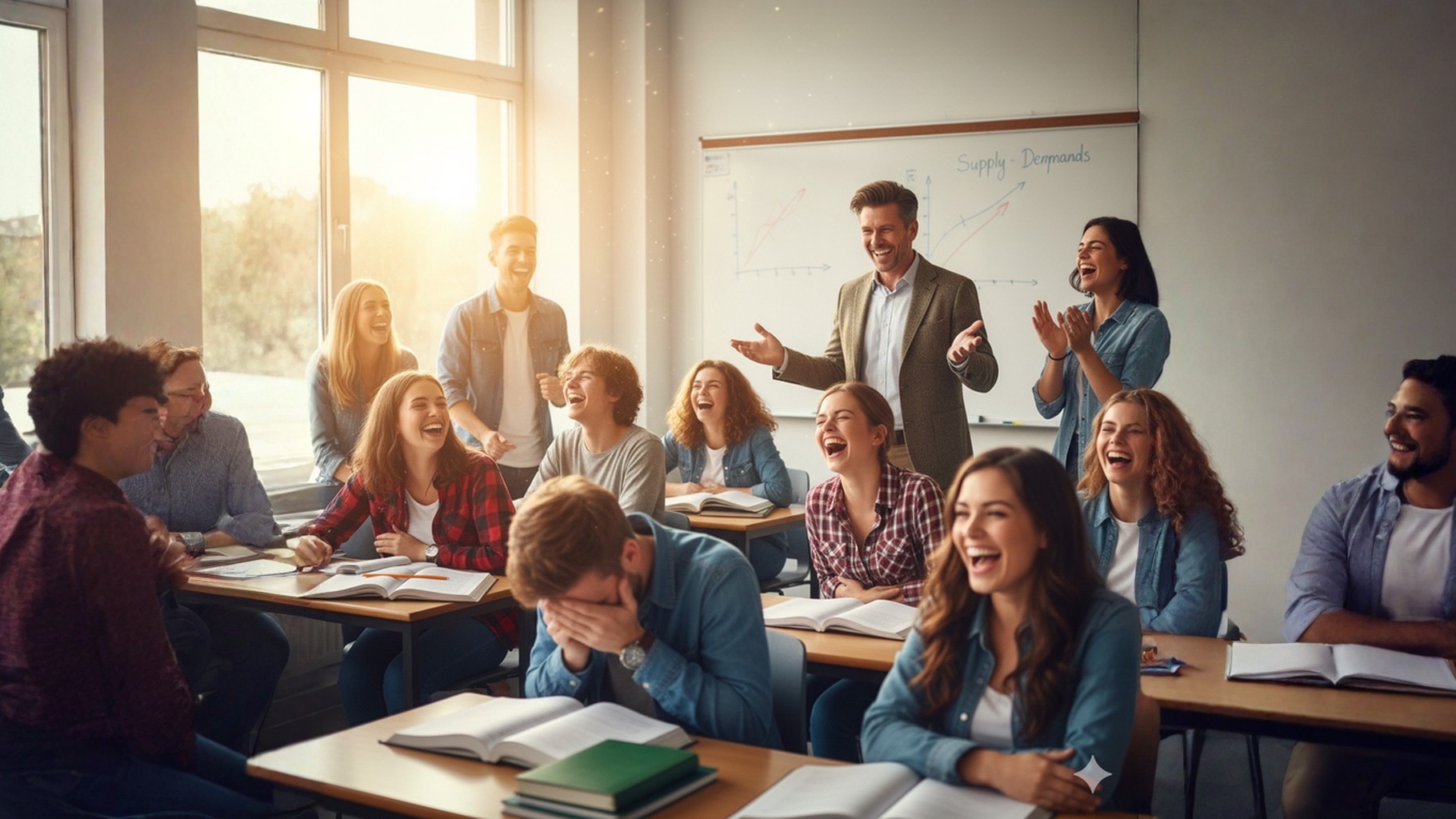 the class is laughing